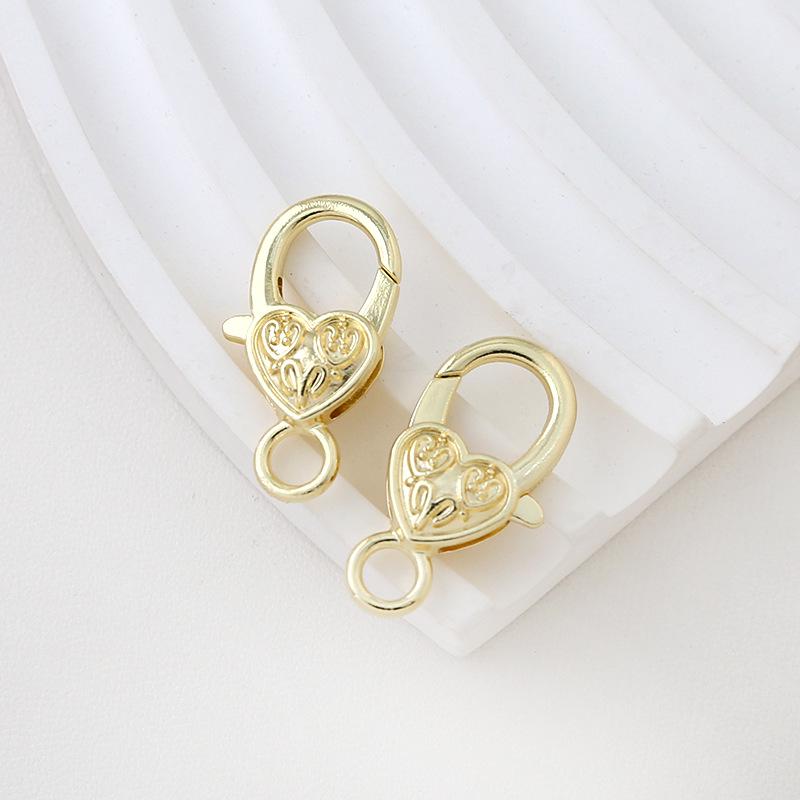 Gold-Plated Heart Lobster Clasp Keychain Pendant