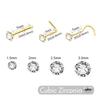 5Pcs CZ Gem Stainless Steel Nose Piercing Stud Crystal Nariz Body Jewelry S L Bone Shape Nostril Rings for Women Girl 20g 0.8mm