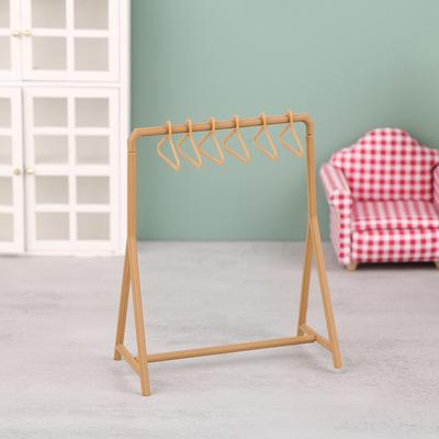 1/12 Stojan na oblečení pro panenky Organizér na oděvy Sada věšáků Mini nábytek pro domeček pro panenky Dekorace Doplňky pro domeček pro panenky