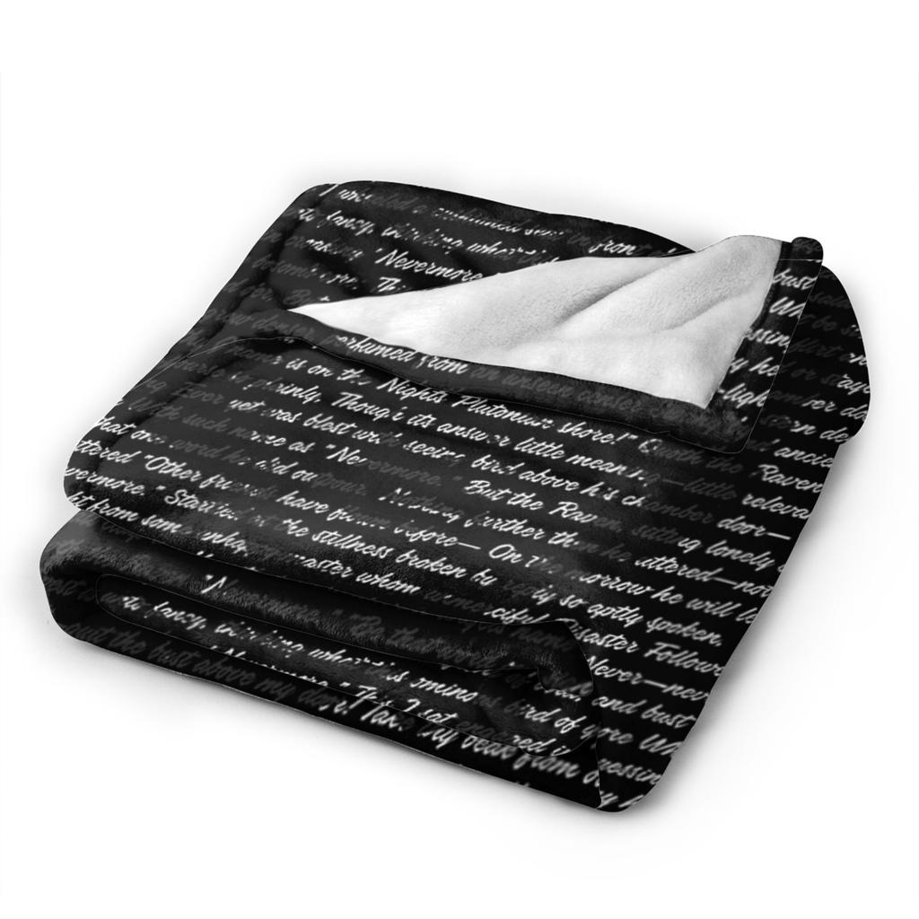 Gothic Edgar Allen Poe The Raven Nevermore Blanket Warm Soft Street Trend Plush Throw Blanket For Home Decor Flannel Bed Cover