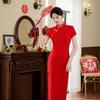 National style improvement 1011 summer new cheongsam lace dress women slim retro temperament daily performance clothes