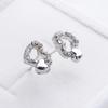 Heart-Shaped Rhinestone Stud Earrings - European & American Fashion Jewelry