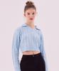 DELICCENT Crop Cable Collar Knit [Sky Blue]