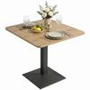 Dining Table Square Kitchen Table for 2 People Dining Room Table with Wood-Look Steel Base 70 X 70 X 75 Cm Dark Brown