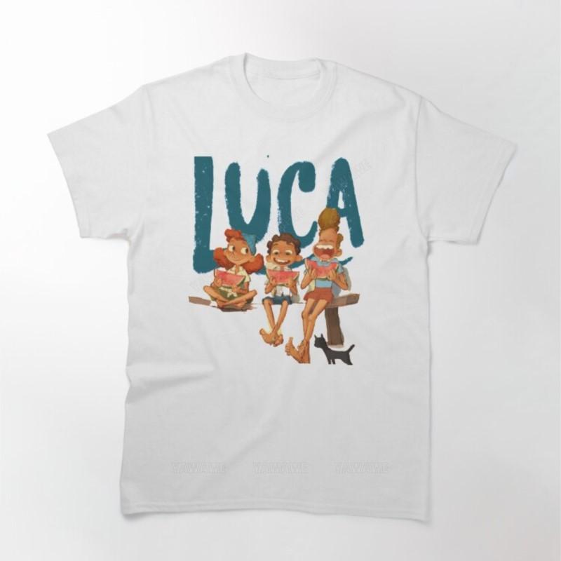 New cotton brand tshirt black unisex tee shirt Luca watermelon Printed T Shirt men print tshirt teenager casual tees top S