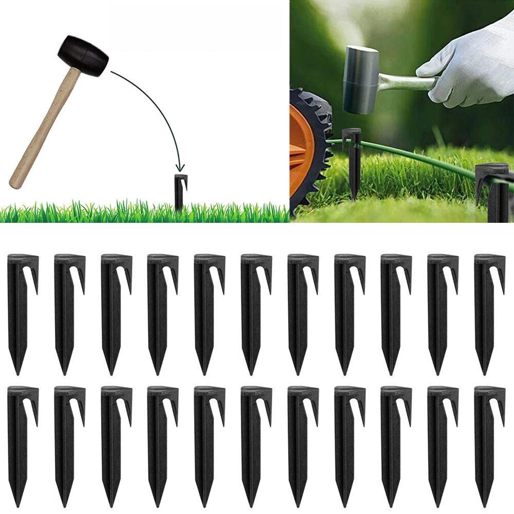100pcs Ground Spikes Fixing Pins Boundary Nail Tools Boundary Nail Lawn Stake Kit Garden Lawn Netting Camping Home Gardening