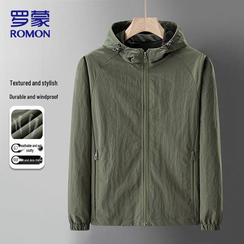 ROMON Men's Hooded Windproof Business Casual Jacket