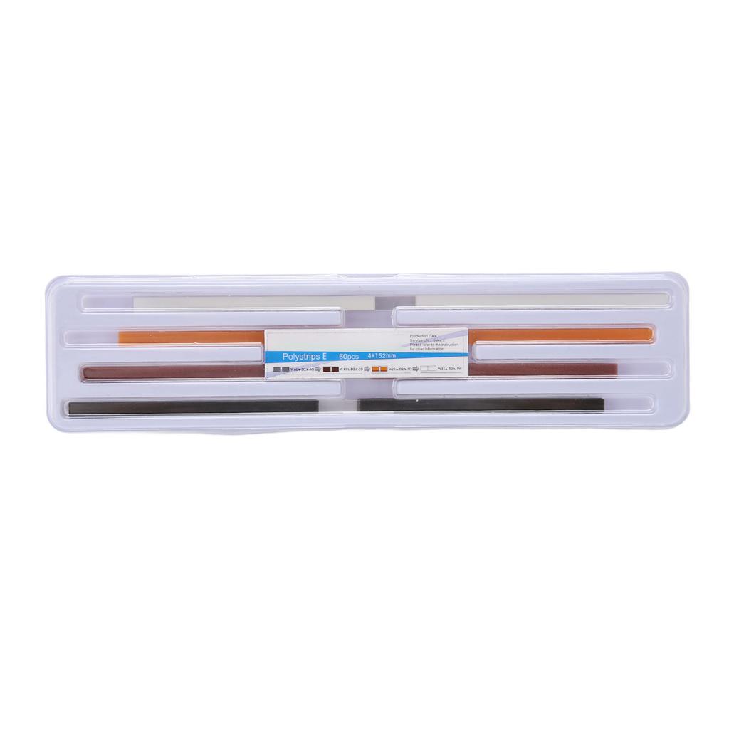 60pz Strisce Abrasive per Lucidatura Dentale Double Sides 4 Colori Strisce Abrasive per Gioielli