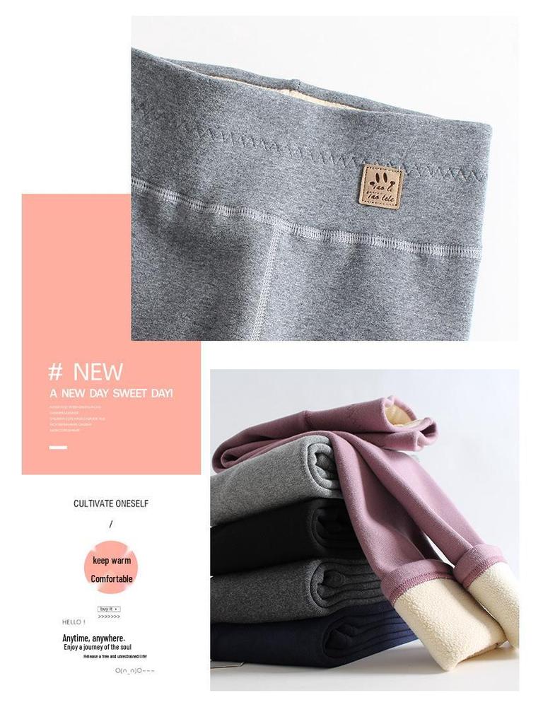 Girls' Fleece-Lined High-Waisted Winter Leggings - Toddler Lambswool One-Piece Long Pants