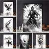 Black and White Ink Animal Landscape Prints Poster Canvas HD Painting Modern Wall Art Picture for Living Room Bedroom Home Decor