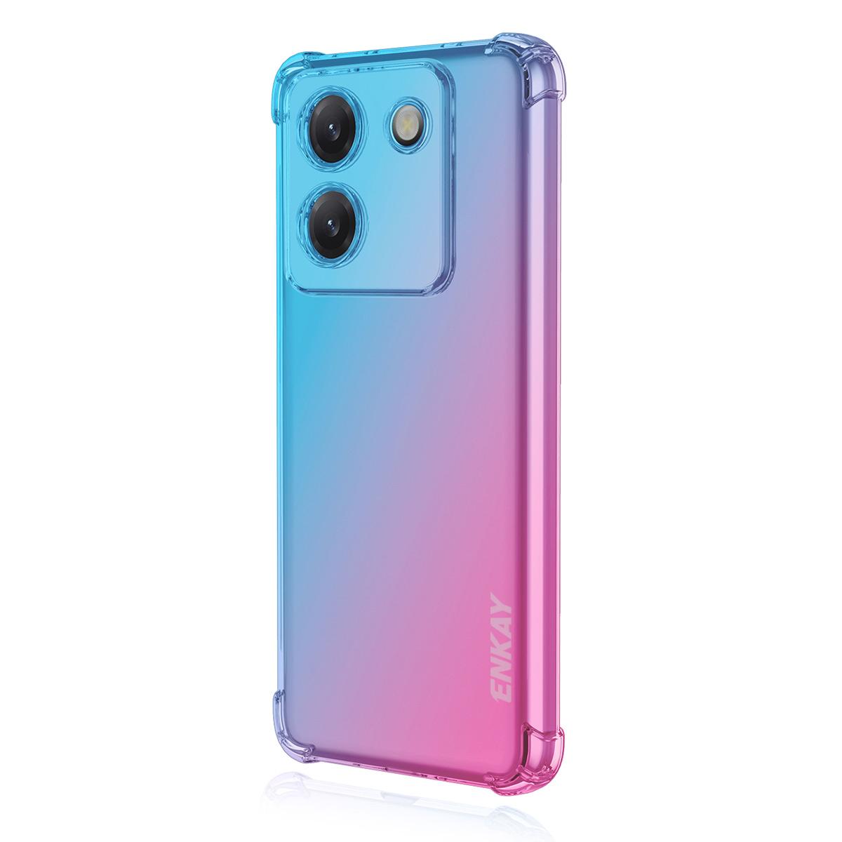 

Для Xiaomi Poco M7 Pro 5G Чохол з ТПУ ENKAY Потовщений Чотирикутовий Ударостійкий Задня Кришка Телефону Blue/Pink