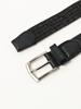 Beams Heart Men's Canvas Belt, Elastic Mesh, Charcoal.G, Large