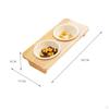 Ceramic Bowl with Wood Stand AntiTip Design Elevated Cat Neck Protection Feeding Station