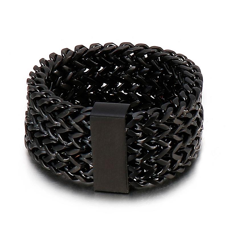 15mm Hip Hop Rock Stainless Steel Men's Ring Multicolor Wide Mesh Luxury Cool Ring Gift Accessories