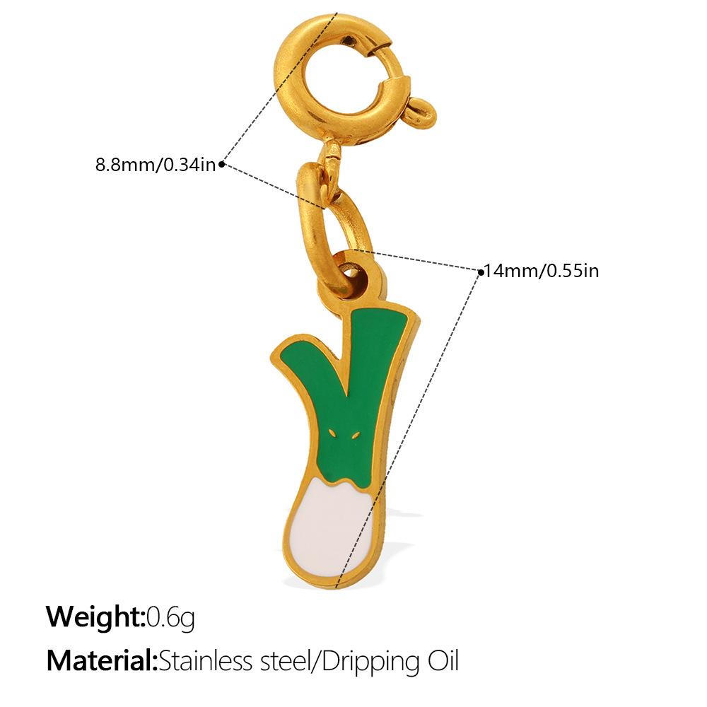 Small Fresh Pastoral Cute Vegetable Series Jewelry Buckle Pendant Stainless Steel DIY Bracelet Necklace Accessories