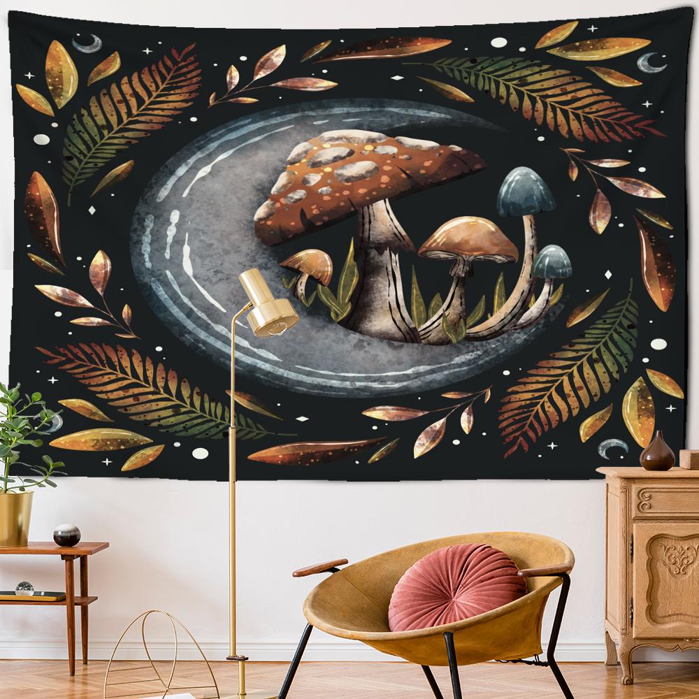 Psychedelic Floral Tapestry Wall Hanging Mushroom Bohemian Hippie Witchcraft Mystery Bedroom Room Home Decor