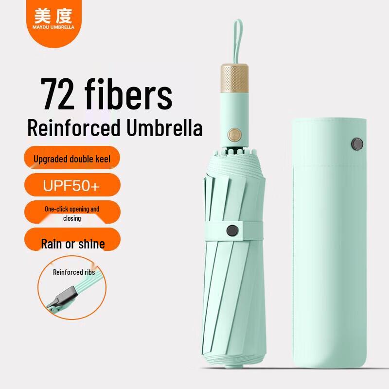 MAYDU Fully Automatic 3-Fold Sun and Rain Umbrella