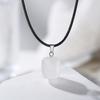 Natural Chakra Crystal Pendant Necklace High Quality Polished Assorted Stones Black Leather Rope Jewelry Gift for Yoga Enthusiasts