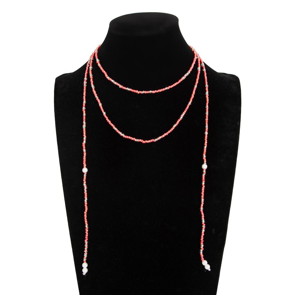 Vintage Beads Necklace Women Stackable Adjustable Sweater Chain Jewelry Accessories