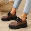 Fashion Women's Thick Heel Shoes Spring New Round Head Deep Mouth Front Strap Thick Sole Anti-slip Wear-resistant Low-top Shoes