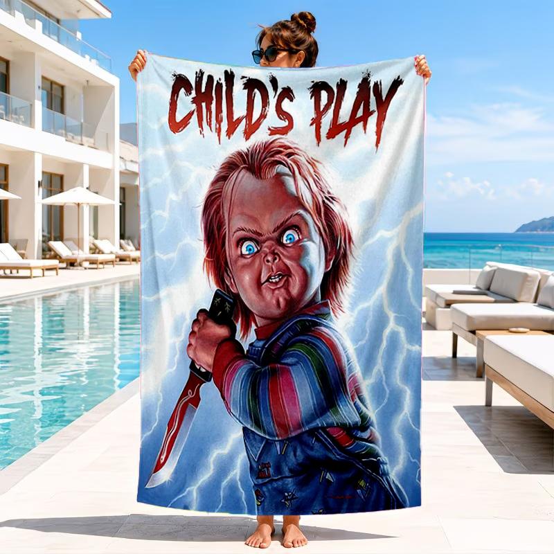 Chucky And Tiffany's Wedding Beach Towel, Microfiber Beach Towel, Perfect For Pool, Beach, Travel, Home Decor Beach Party Fan Gifts