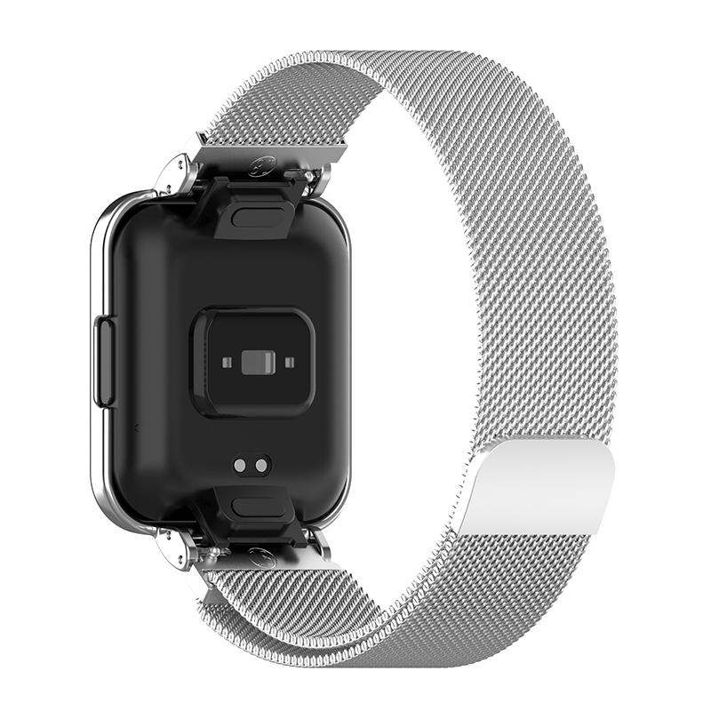 

For Xiaomi Redmi Watch 2 Lite Stainless Steel Replacement Band Milanese Wrist Strap with Watch Case Silver