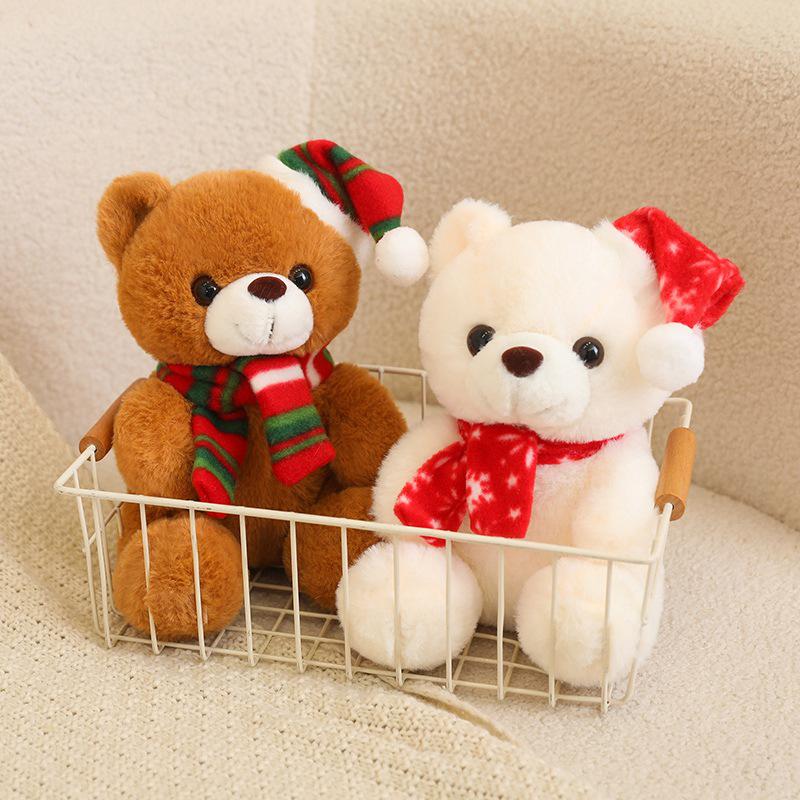 Christmas Teddy Bear with Hat - Cute Plush Doll Gift