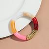 Retro Acrylic Chunky Bamboo Curved Tube Bracelets for Women Boho Mixed Color Resin Stretchy Stack Bangles Trendy Jewelry Gifts