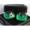 Green Emerald Colombian Natural 16-18 Ct Cushion Cut Pair Stunning Gemstone
