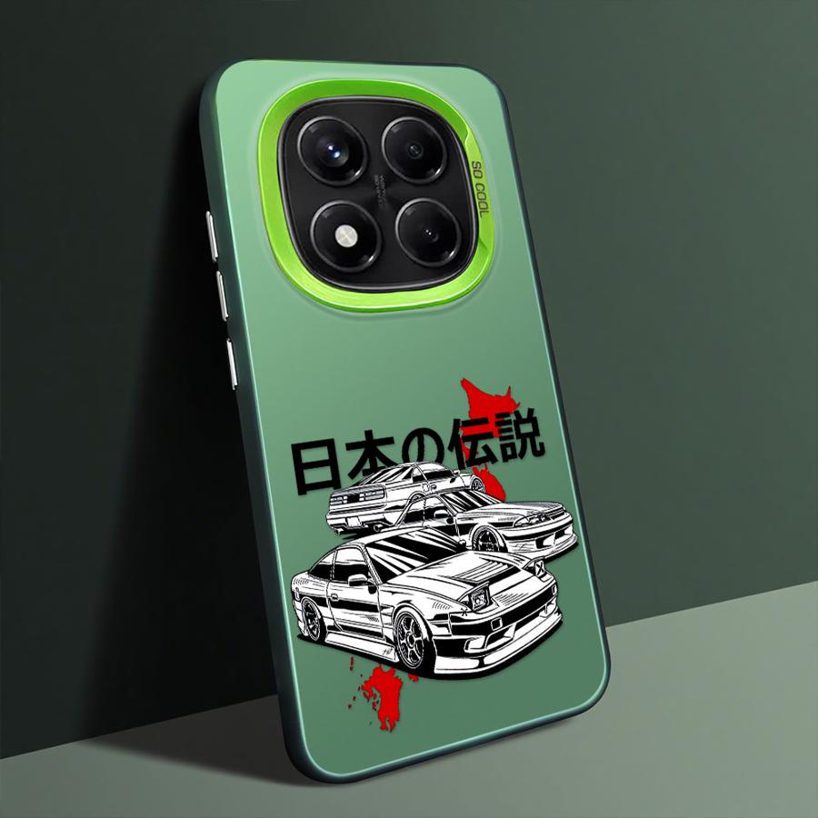 Phone Case for Xiaomi Redmi Note 10s 12 13 14 Pro Plus 11s 10 11 Pro Soft Cover JJapanese JDM Drift Car Red Sun