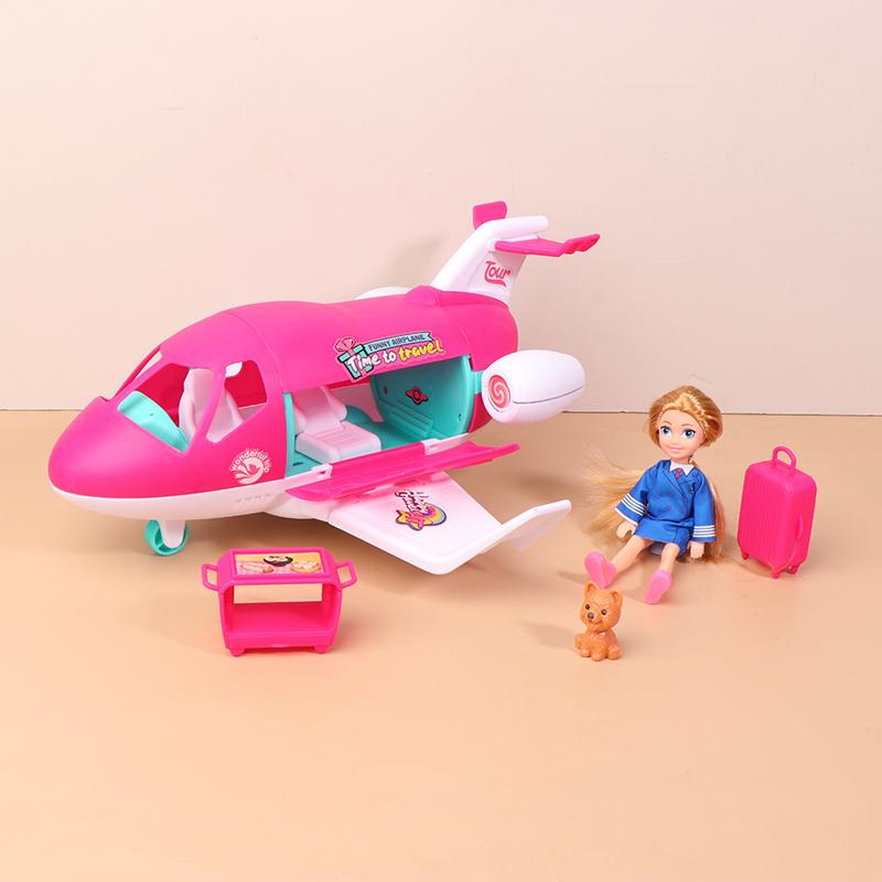 1Set Dollhouse Simulation Dreamplane Airplane Travel  Private Plane Doll Play House Plane Toys Children's Play House Toys Gifts