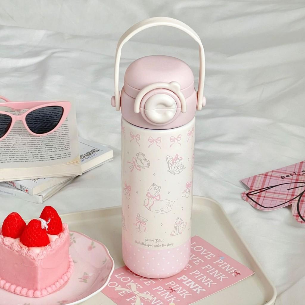 

Minibounce Double Wall Insulated Cup With Straw And Lock For Kids And Teens Pink Swan