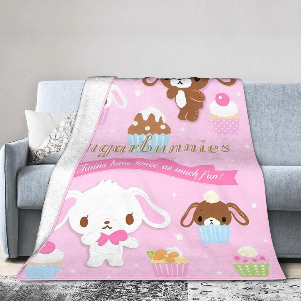 Sugarbunnies Shirousa Kurousa Cutecore Jojifuku Pinkcore Decke Fleece Warme Überwurfdecke für Auto Sofa Couch Schlafzimmer Steppdecke