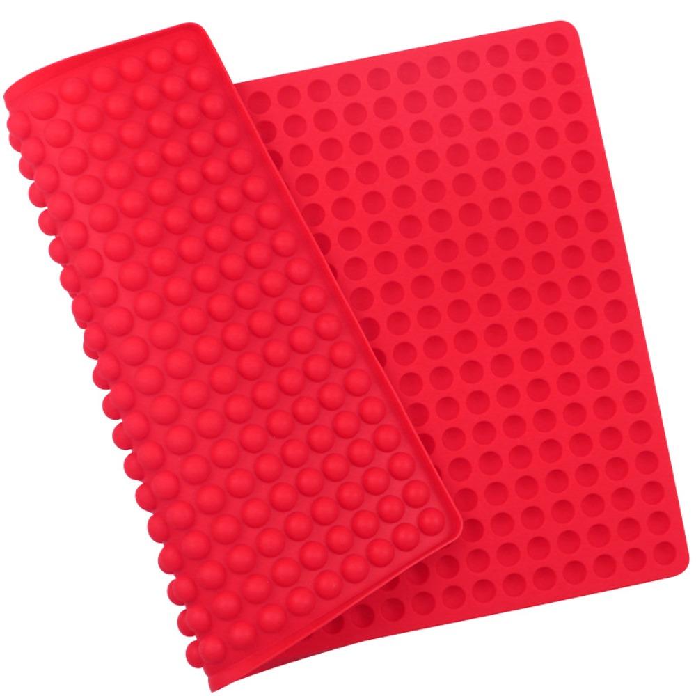 

468-гнездовой коврик для выпечки Мини-форма для полусферы для лакомств для собак Высококачественная круглая силиконовая форма для приготовления пищи красный