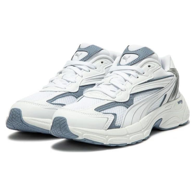 Puma Tevaris Nitro Metallic Fabric Synthetic Leather Casual Low-Top Lifestyle Shoes Women Sneaker White Blue 391098-04
