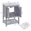Bathroom Furniture Single Vanity with Base Cabinet 60cm with Ceramic Washbasin, Light Gray