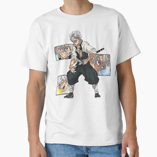 

Summer Men Casual Shirts Short Sleeves Wind Pillar Anime White Tees Oversized T-shirts S белый
