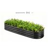 Metal Raised Garden Bed, 2.4 X 0.6 X 0.3 M Oval Outdoor Galvanized Planter Garden Box, Open Bottom Design