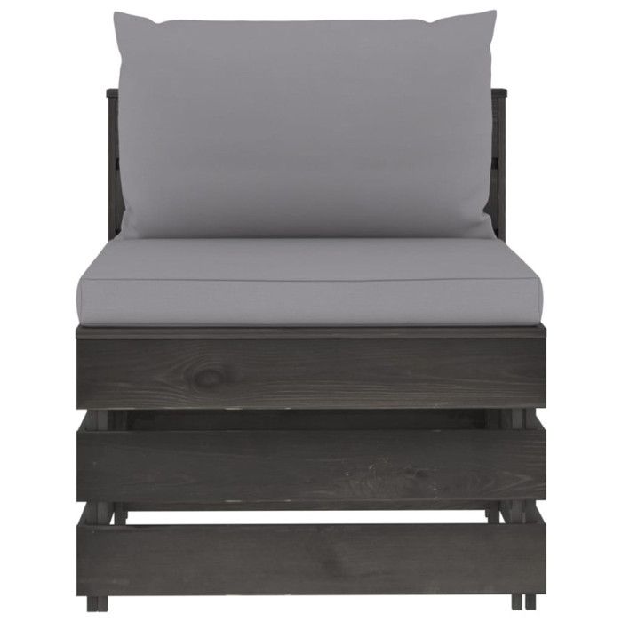 VidaXL Canapé d'Angle Sectionnel avec Coussins Canapé d'Angle de Jardin Canapé de Terrasse Meuble de Patio Extérieur Bois 3068121