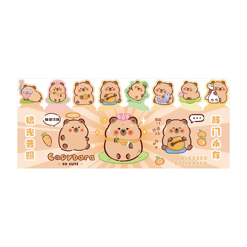 Kapibara Notes Cute Rows and N Times Gift Sticky Cartoon Capybara Index Message Memo Pad Kawai Stationery Office School Supplies