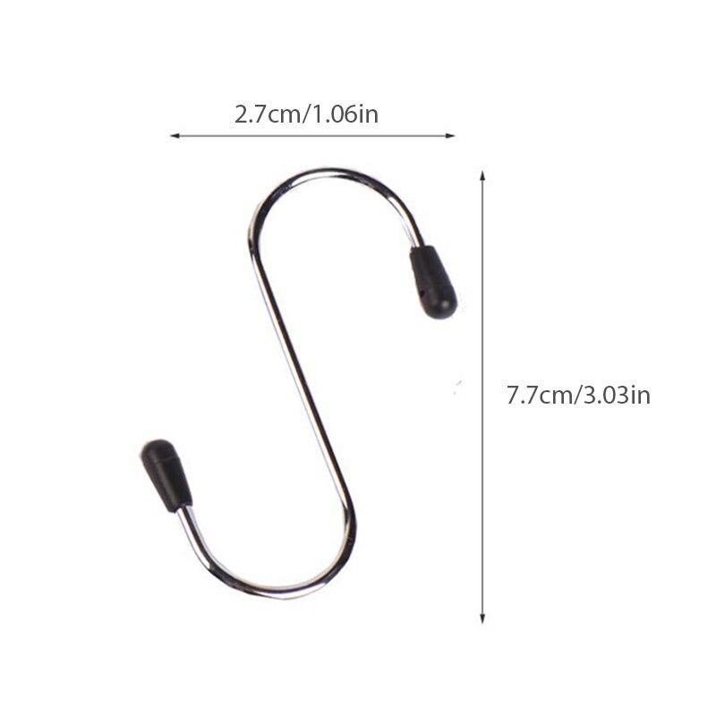 S ფორმის მრავალფუნქციური უჟანგავი ფოლადის ჩამოსაკიდი კაუჭის საკიდი სამზარეულოს, ბარის, აბაზანის და საძინებლის შესანახი ხელსაწყოებისთვის