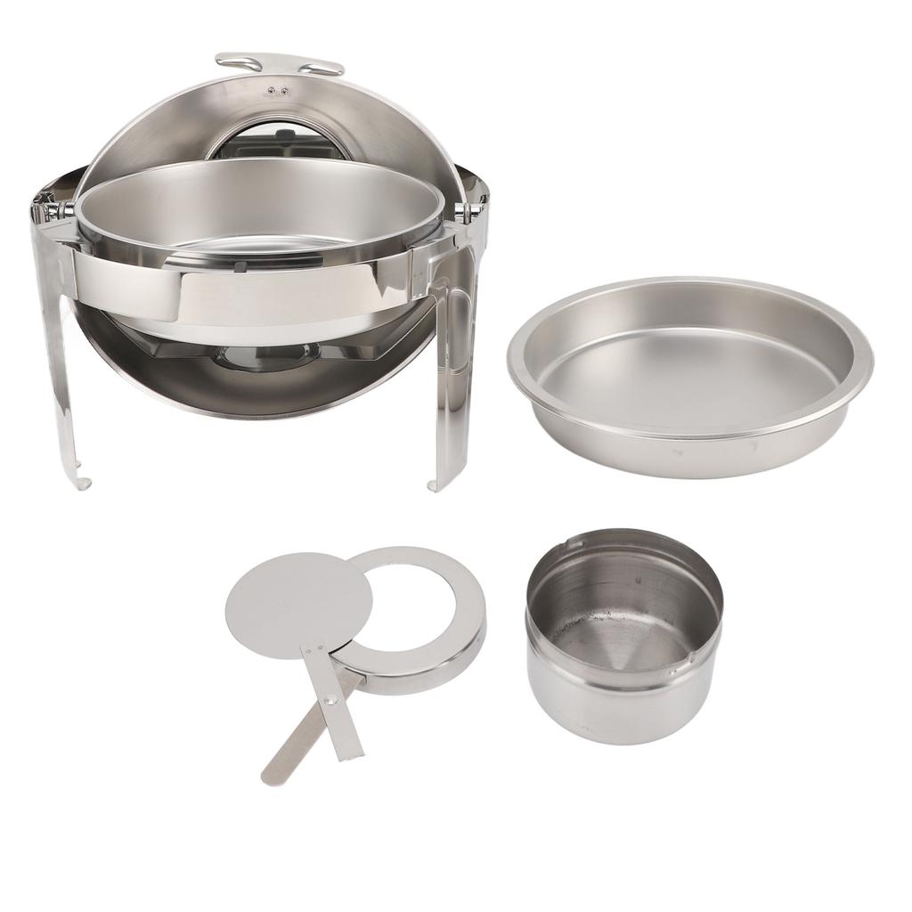 Chafing Dish Buffet Set Stainless Steel Buffet Chafer 6L Buffet Catering Food Warmer Alcohol Heating Visible Glass Lid