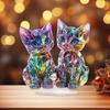 1 BUC Culoare Doi Pisoi Mobilier de Casă Sufragerie Birou Acril Colecție Ornament pentru Birou Ornament Cadou