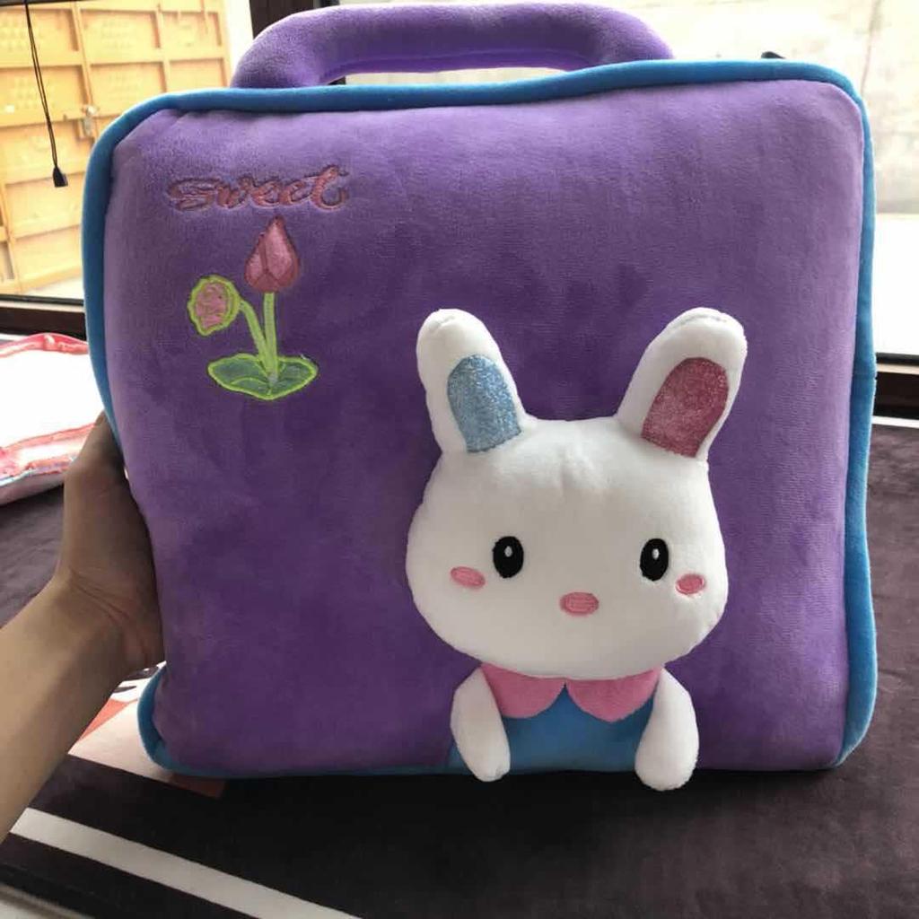 Dual-Use Cute Cartoon Pillow Blanket: Car & Office Nap Cushion