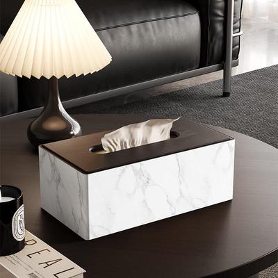 Marmormuster Leder Taschentuchbox