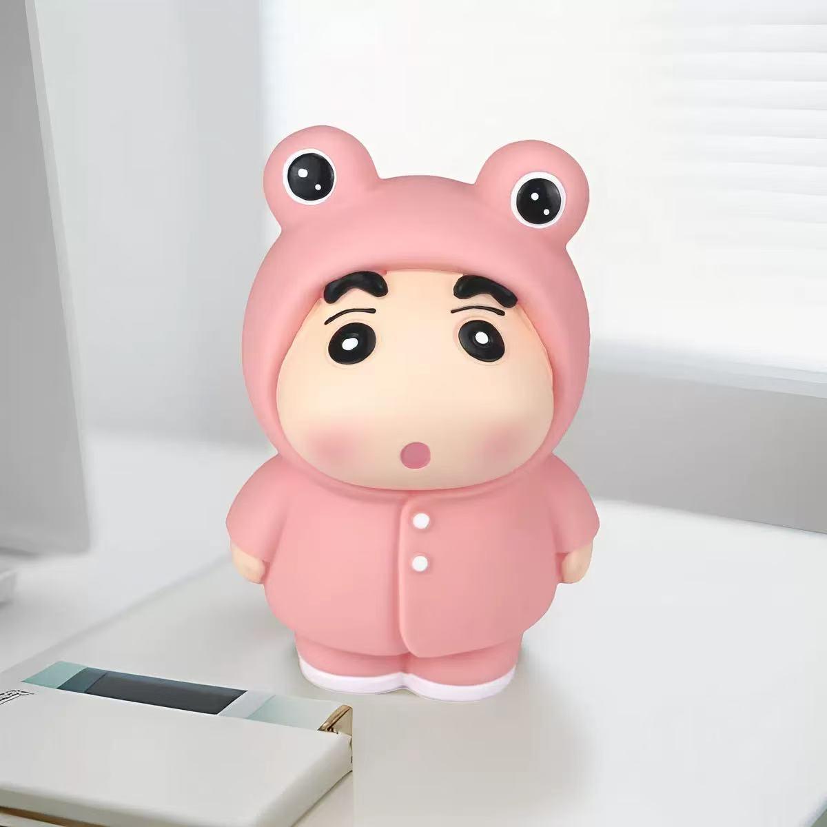 

Креон Шин-чан Большая Лягушка и Енот Копилка Виниловая Фигурка Игрушка Подарок