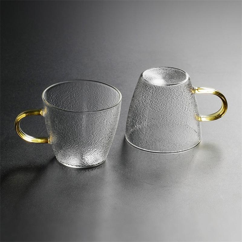 

6pcs/Lot 110ml Hammer Pattern Small Glass Tea Cup Handmade Tea-sipping Cup Kungfu Teacup Beer Coffee Drink Cup Drinkware 110ml