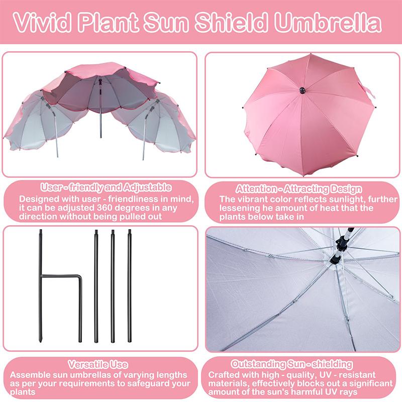 Upgraded Plant Umbrellas For Outdoor Plants, Adjustable Garden Shade Umbrella 26" Larger Plants Shade Cover