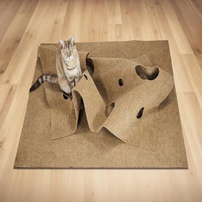 Yousheng Filz-Katzentunnel mit Gucklöchern, faltbar, groß, interaktiv, Spielmatte, Versteckhöhle, Beschäftigungsmatte für Wohnungskatzen, Spielzeug