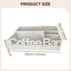Coffee Bar Holder with Compartment, Functional Organizer for Tea Condiments in Kitchen or Lounge